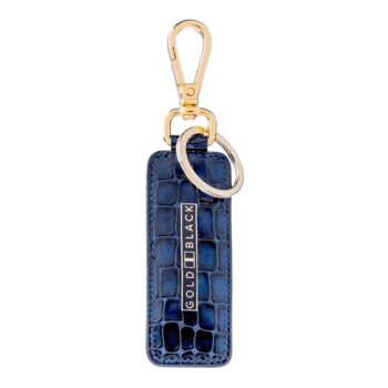 Porte-clés cuir Milano Style bleu 1