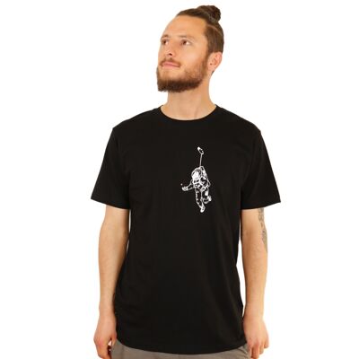 T-shirt cosmonauta nera, maglietta da uomo astronauta