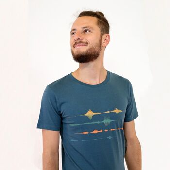 T-shirt Frequency en pétrole, chemise homme, musique, onde sonore 1