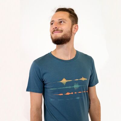T-shirt Frequency en pétrole, chemise homme, musique, onde sonore