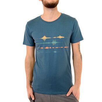T-shirt Frequency en pétrole, chemise homme, musique, onde sonore 2