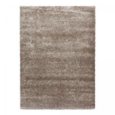 Long-pile shaggy rug Ø120cm round woven beige plain pattern RAMU