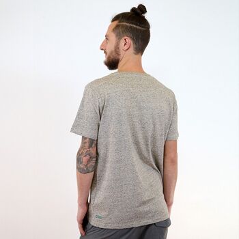 T-shirt Weltscheibe en gris sable chiné, homme - XS 3