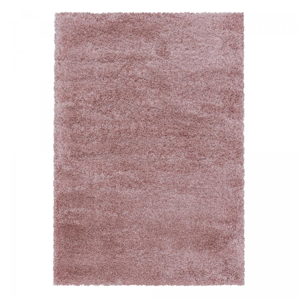 Tappeto Shaggy a pelo lungo 160x230 rettangolo tessuto rosa motivo semplice TENI