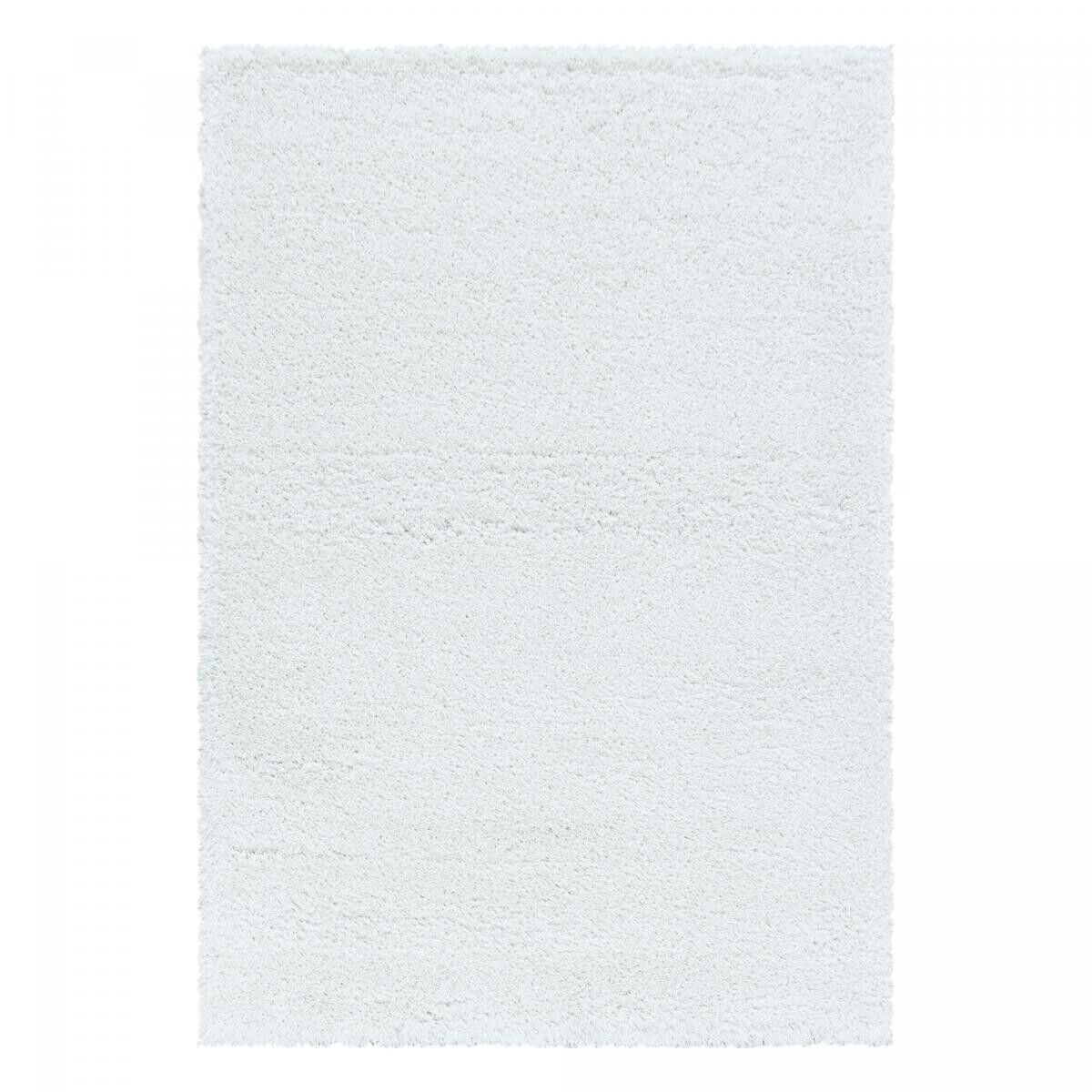 Tappeto Shaggy a pelo lungo Ø80cm rotondo tessuto bianco motivo semplice TENI