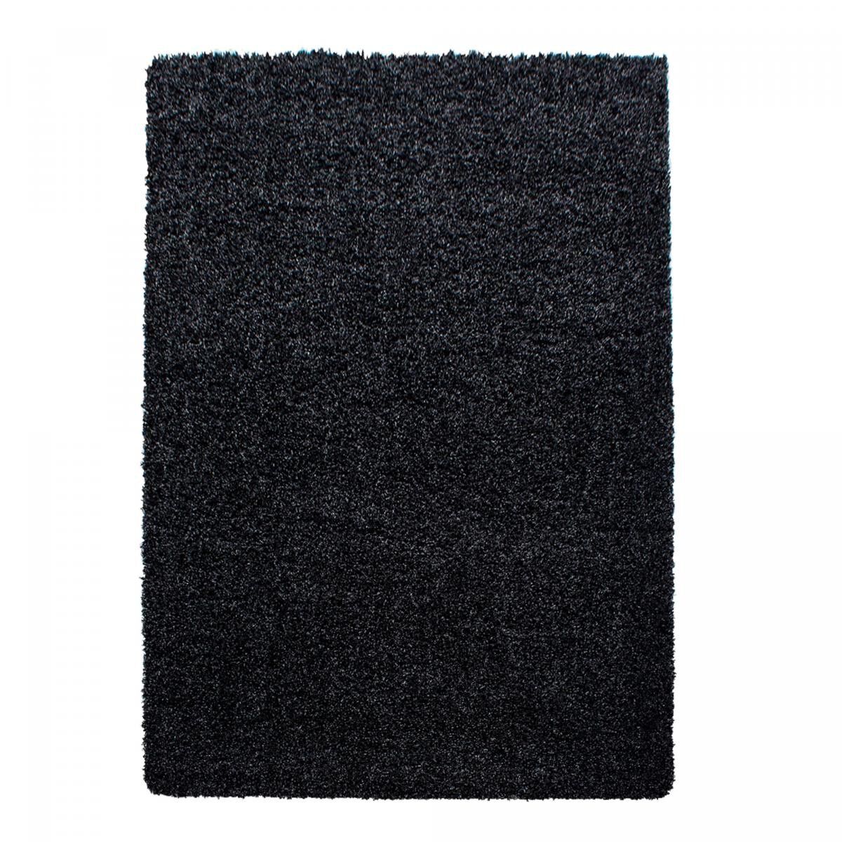 Tappeto shaggy rettangolare GECO 120x170cm con motivo intrecciato nero