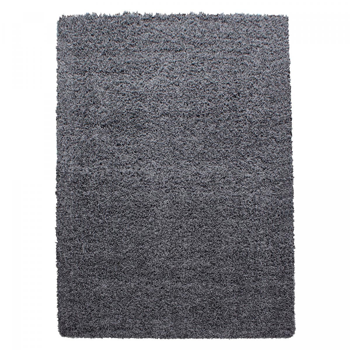 Tappeto GECO 60x110 shaggy a pelo lungo, rettangolare, tessuto in grigio con motivo semplice