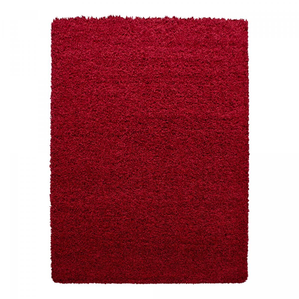Tappeto GECO 200x290 shaggy a pelo lungo, rettangolo intrecciato, rosso, motivo semplice