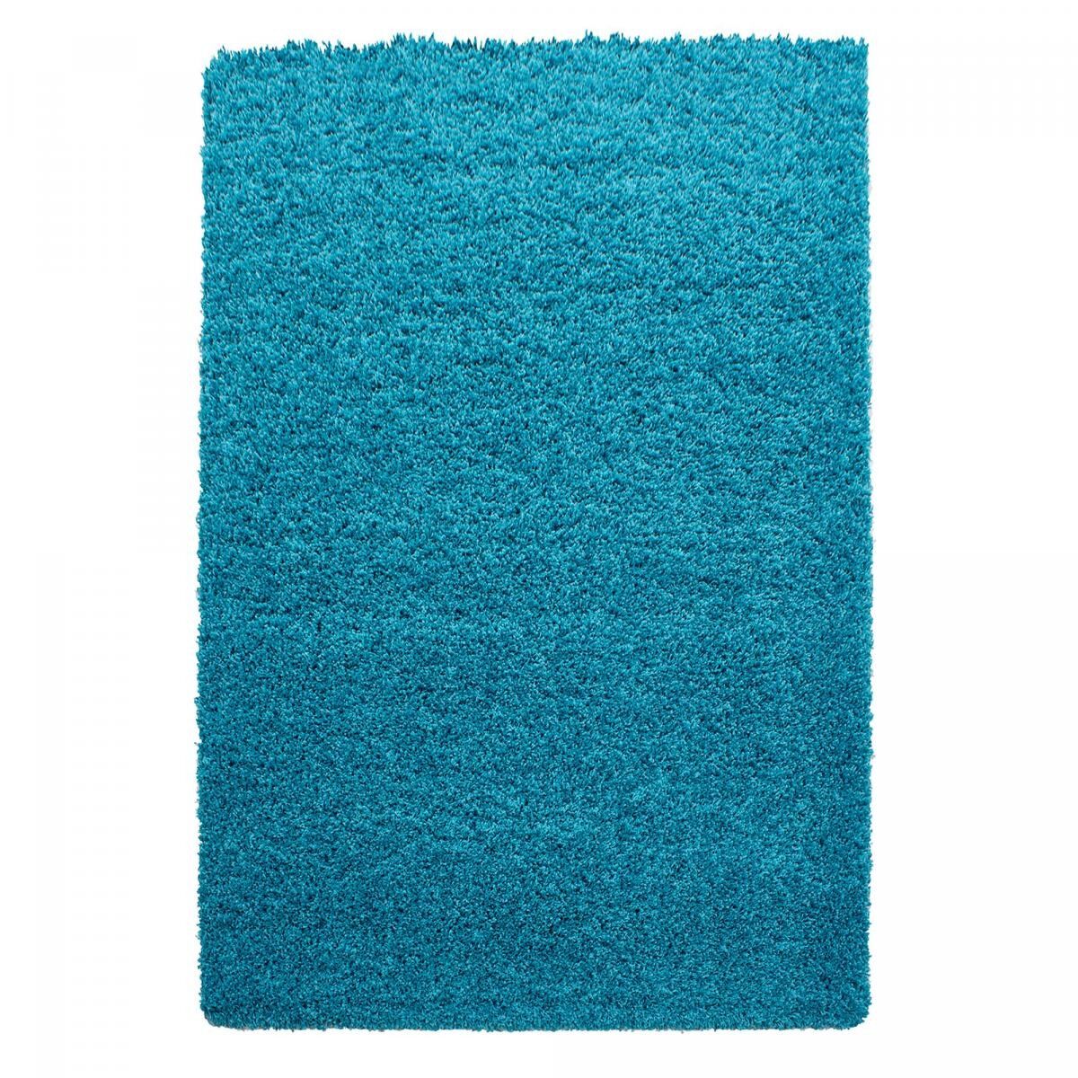 Tappeto Shaggy a pelo lungo Ø120cm rotondo tessuto blu motivo semplice GECO
