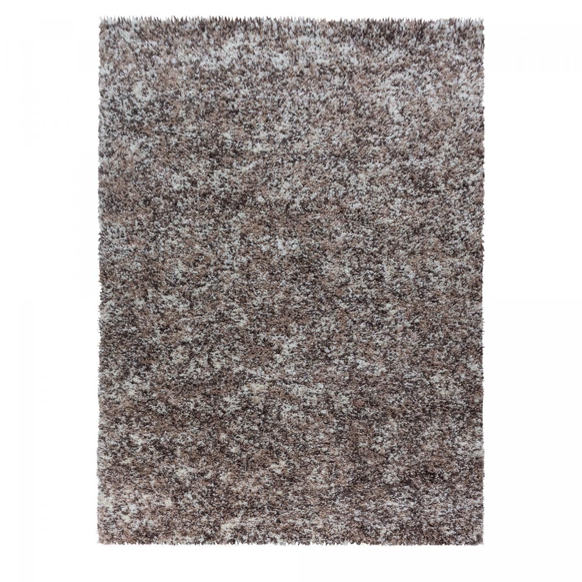Tappeto Shaggy a pelo lungo 120x170 rettangolo tessuto beige finto motivo unito MIGE