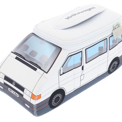 Einzigartige 3D Universaltasche mit weißem Neopren in Form des legendären VW T4 Busses