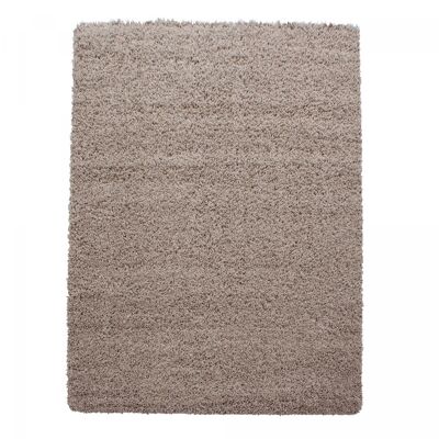 Alfombra de pelo largo shaggy 100x200 rectángulo tejido beige liso ROCA