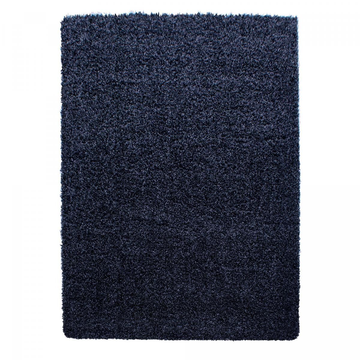 Tappeto Shaggy a pelo lungo 200x290 rettangolo tessuto blu navy motivo semplice ROCA