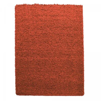 Tapis poils longs shaggy Ø200cm rond tissé terra motif uni ROCA
