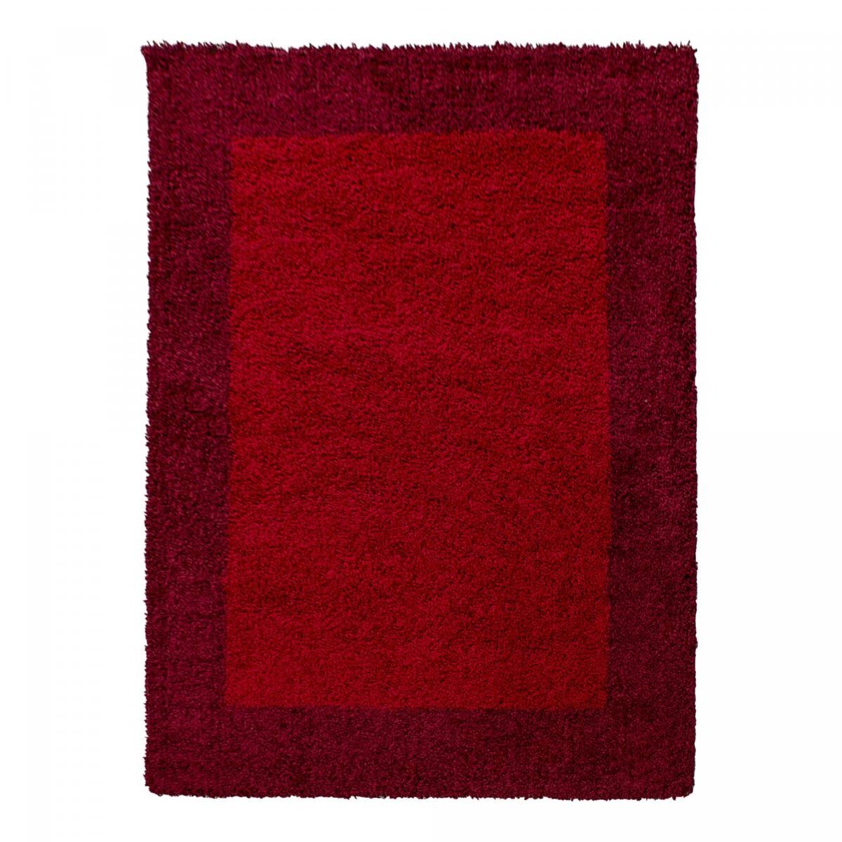Tappeto Shaggy a pelo lungo Ø120cm rotondo tessuto rosso chiaro e rosso scuro