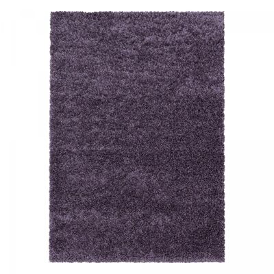Tapis poils longs shaggy 80x150 rectangle tissé violet motif uni RIBI