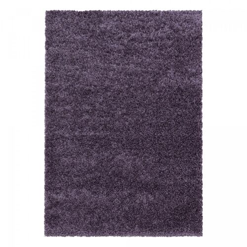 Tapis poils longs shaggy Ø80cm rond tissé violet motif uni RIBI