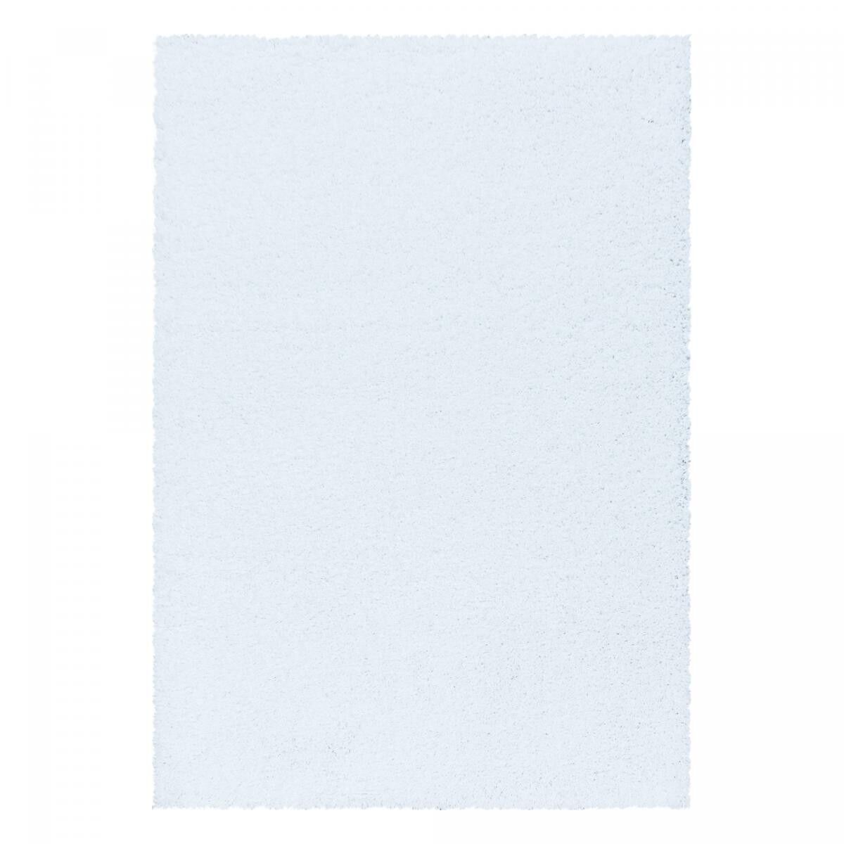 Tappeto Shaggy a pelo lungo Ø120cm rotondo tessuto bianco motivo semplice RIBI