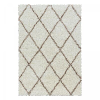 Berber rug 240x340 woven diamond pattern RANGO cream