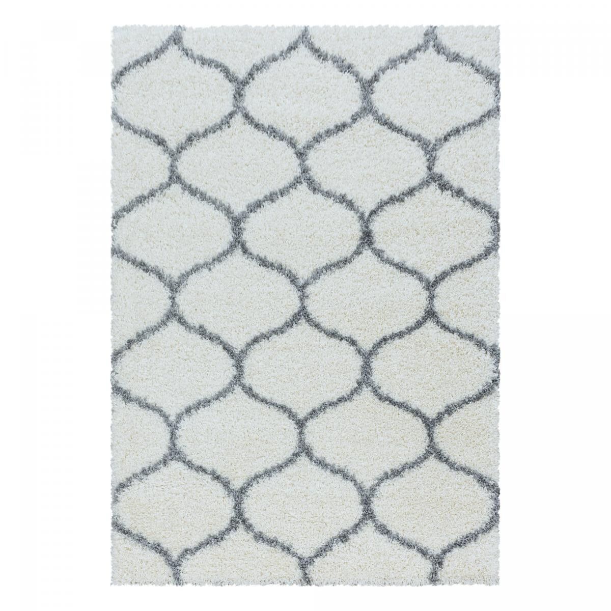 Tappeto Shaggy 240x340 rettangolare tessuto crema motivo scandinavo SANI