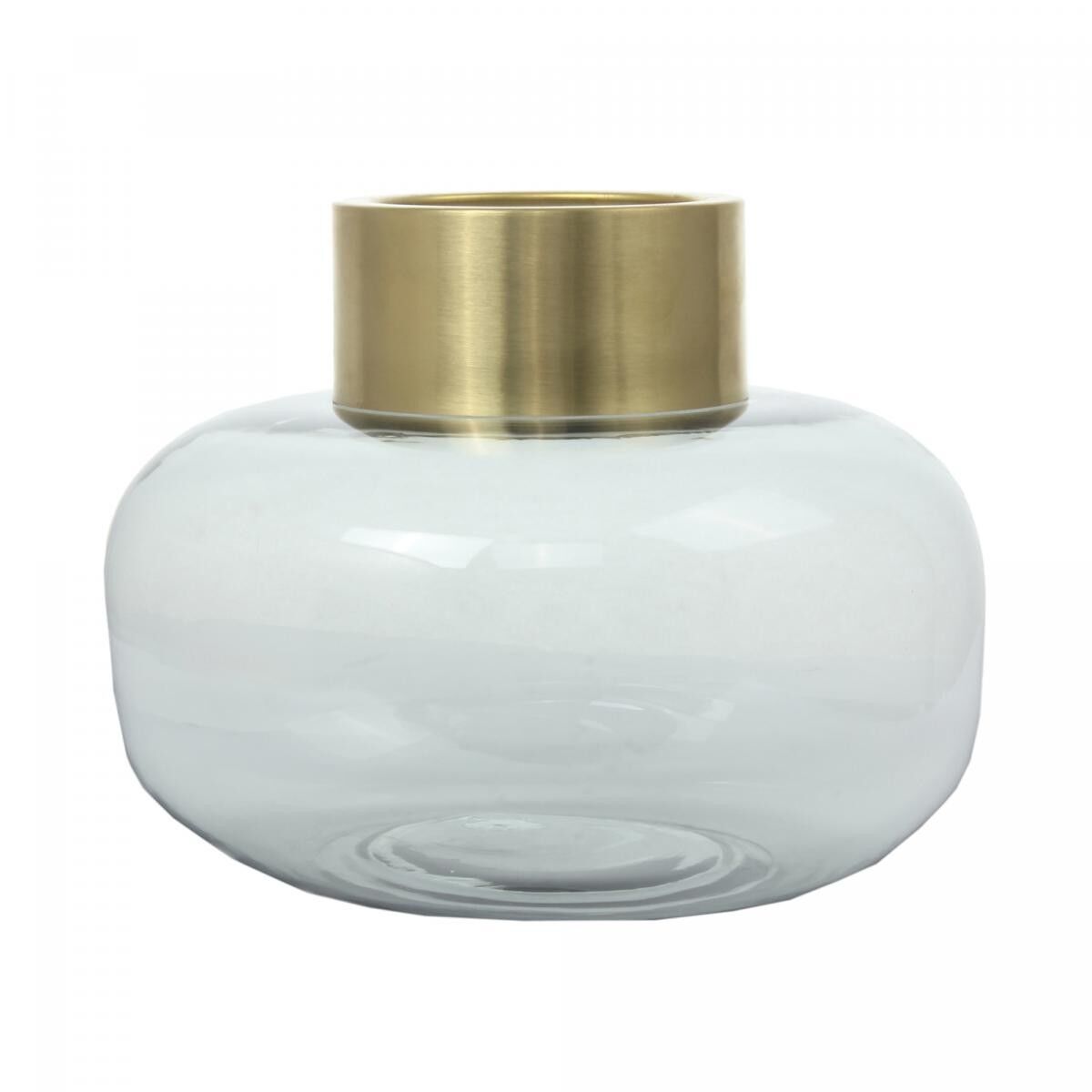 NODE Vaso in vetro soffiato a bocca - Grigio - 23,5x23,5x19cm