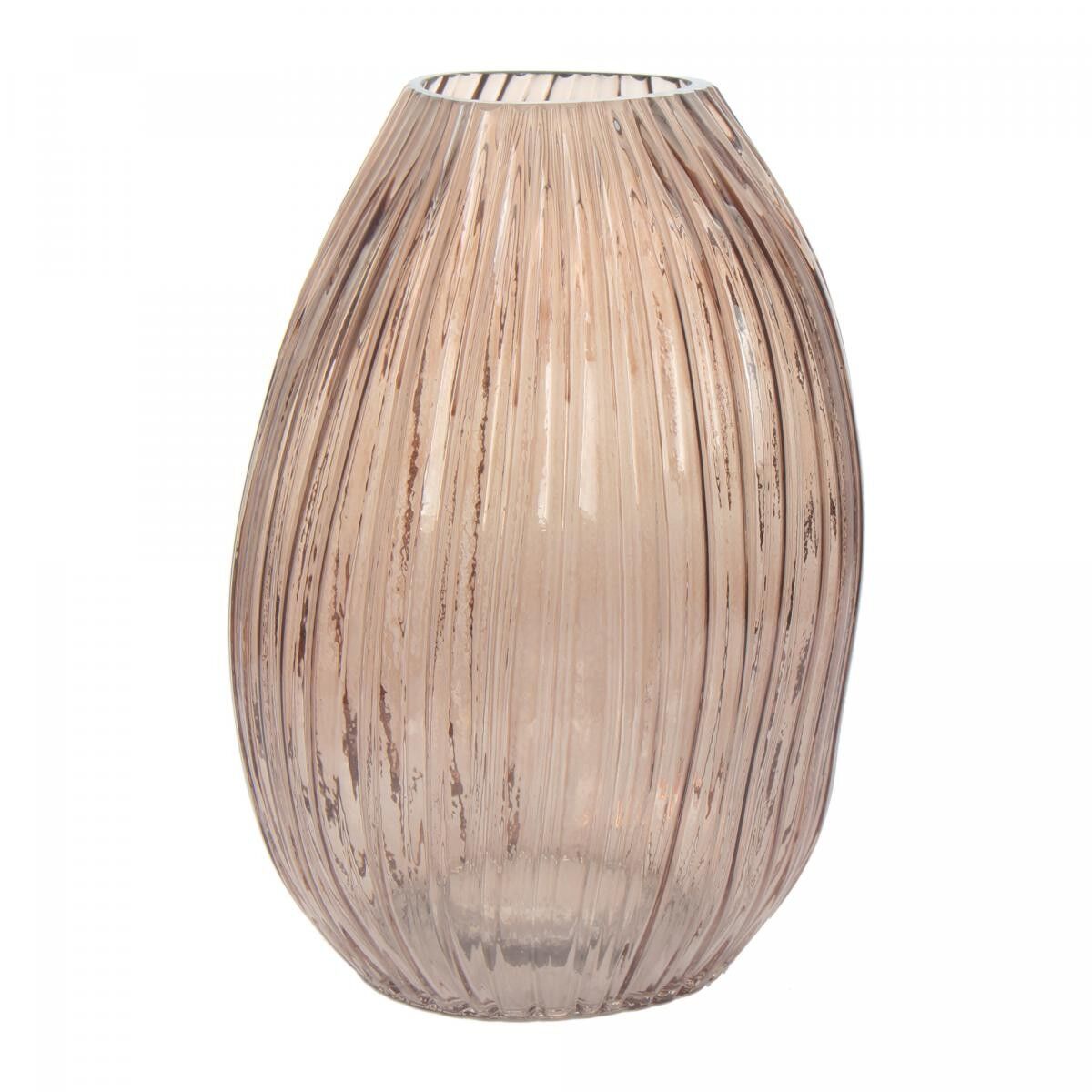 Vaso in vetro soffiato a bocca FOLU 18x16x25 rosa e marrone