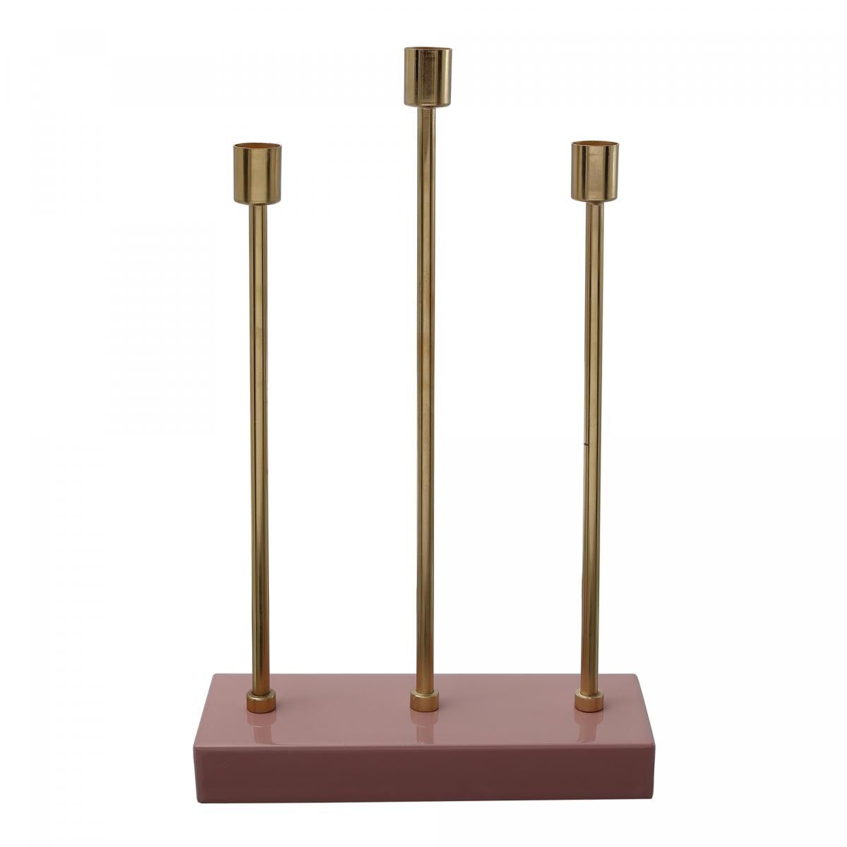 Candeliere in ferro fatto a mano NUCA - Rosa - 26x9x39,5cm