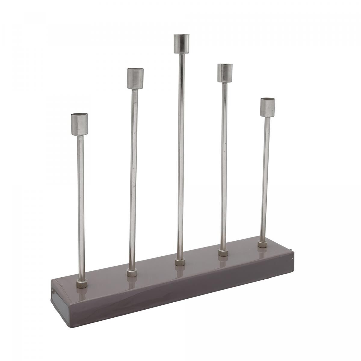 Candeliere in ferro fatto a mano DESA - Grigio - 40x9x40cm