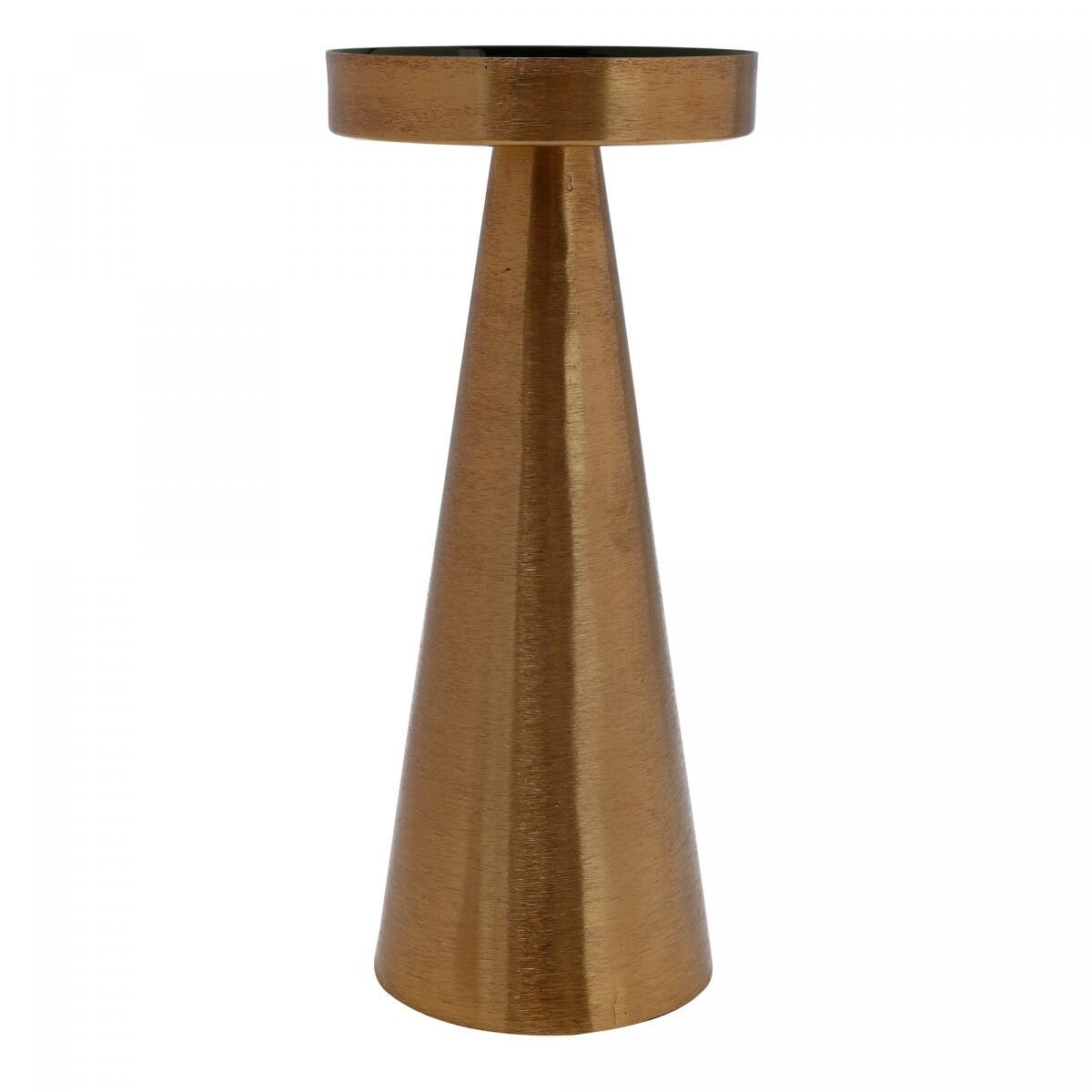 Portacandele in ferro fatto a mano PIRA 11x11x29,5 oro e verde scuro