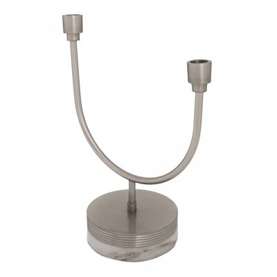 Handmade aluminum candlestick PABA 13.5x25x32 gray and white
