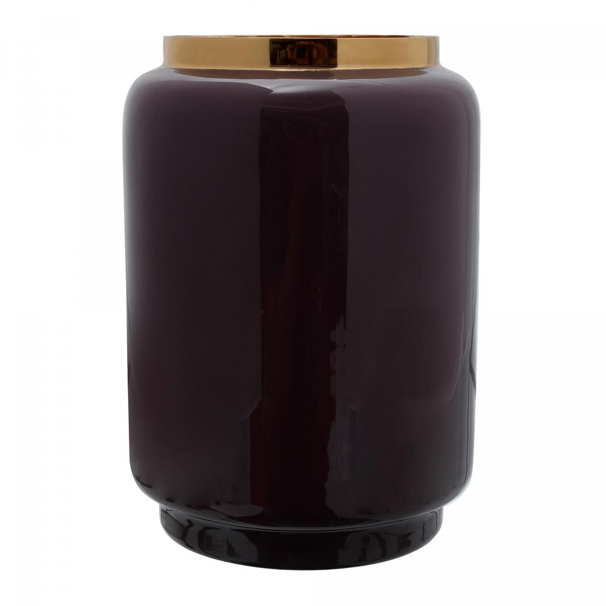 Vaso in ferro fatto a mano SOLI 14,5x14,5x20 viola scuro e oro