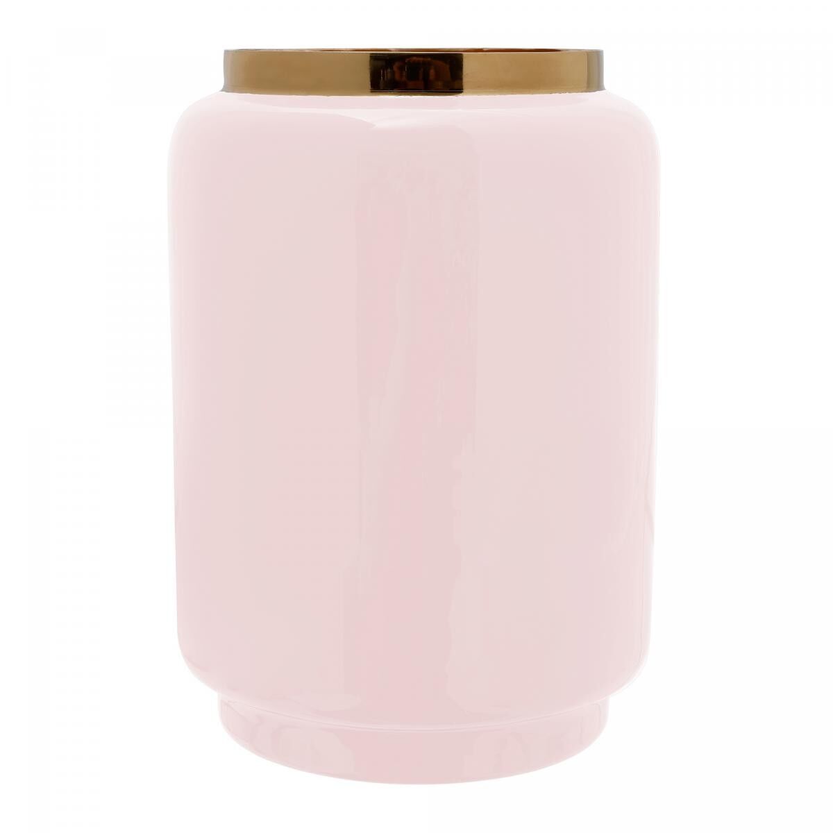 Vaso in ferro fatto a mano SOLI 14,5x14,5x20 rosa e polvere d'oro