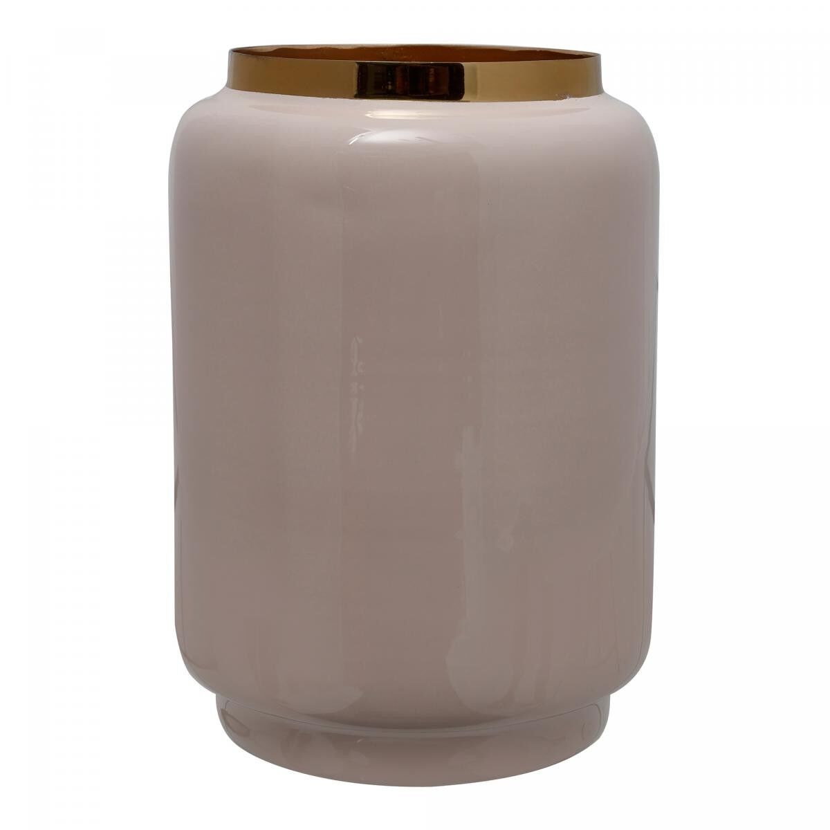 JOGU vaso in ferro fatto a mano 15x15x24,5 avorio e oro