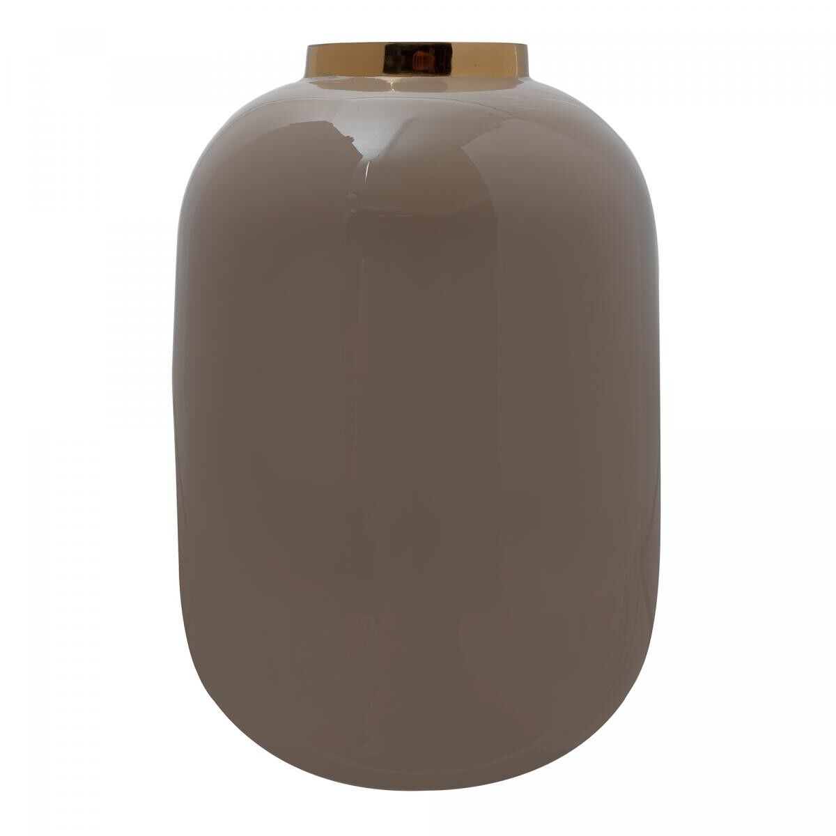 Vaso in ferro fatto a mano TAVU 16x16x25 tortora e oro