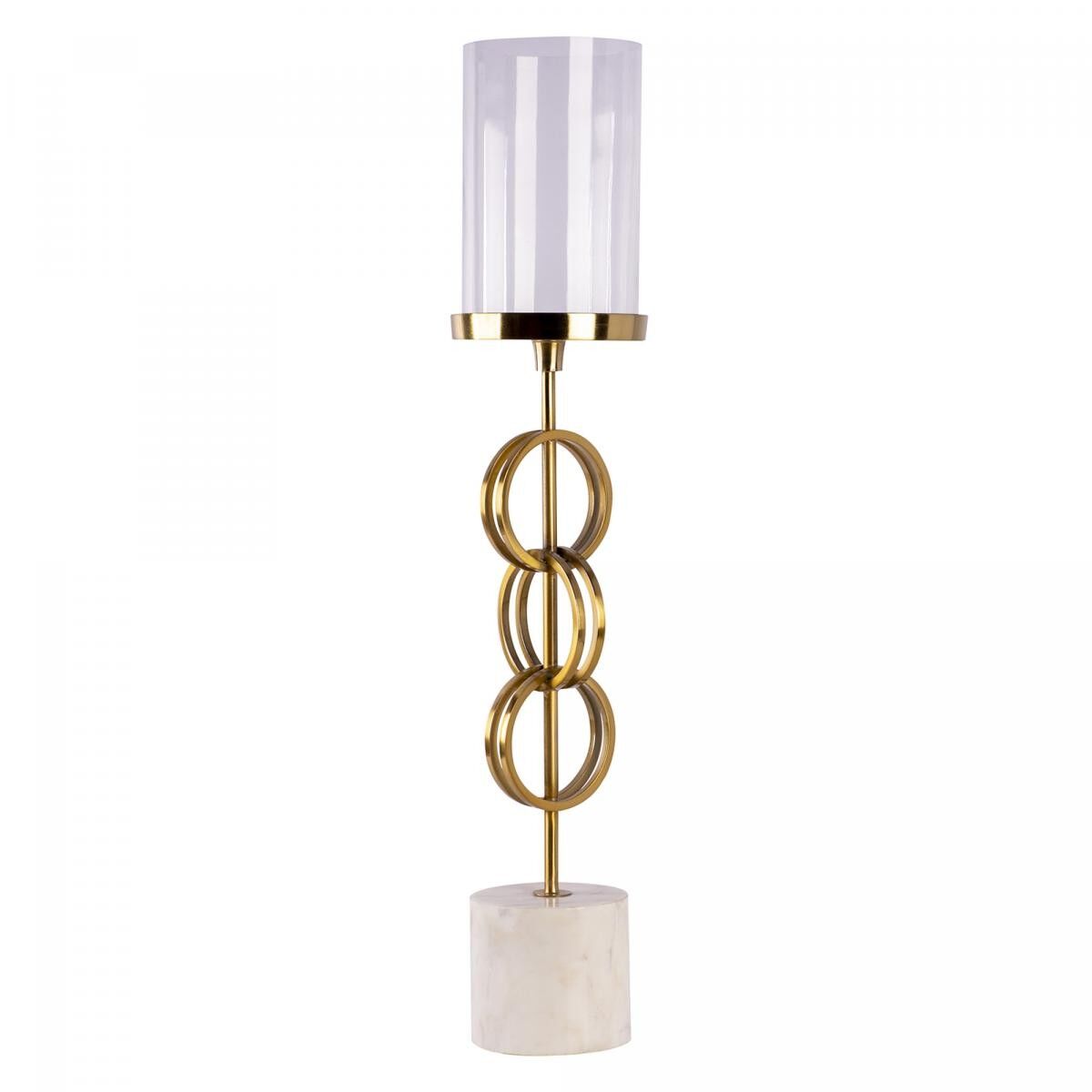 Portacandele DOSI in ferro fatto a mano 12,5x12,5x61,5 grigio e bianco