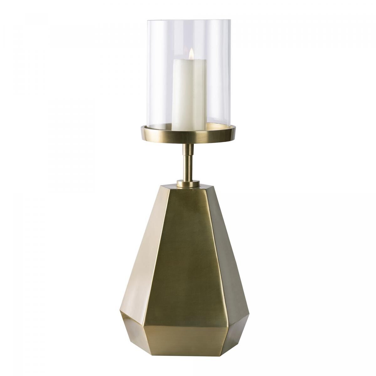 Portacandele in ferro fatto a mano TAJU 20,5x20,5x48 oro e nero