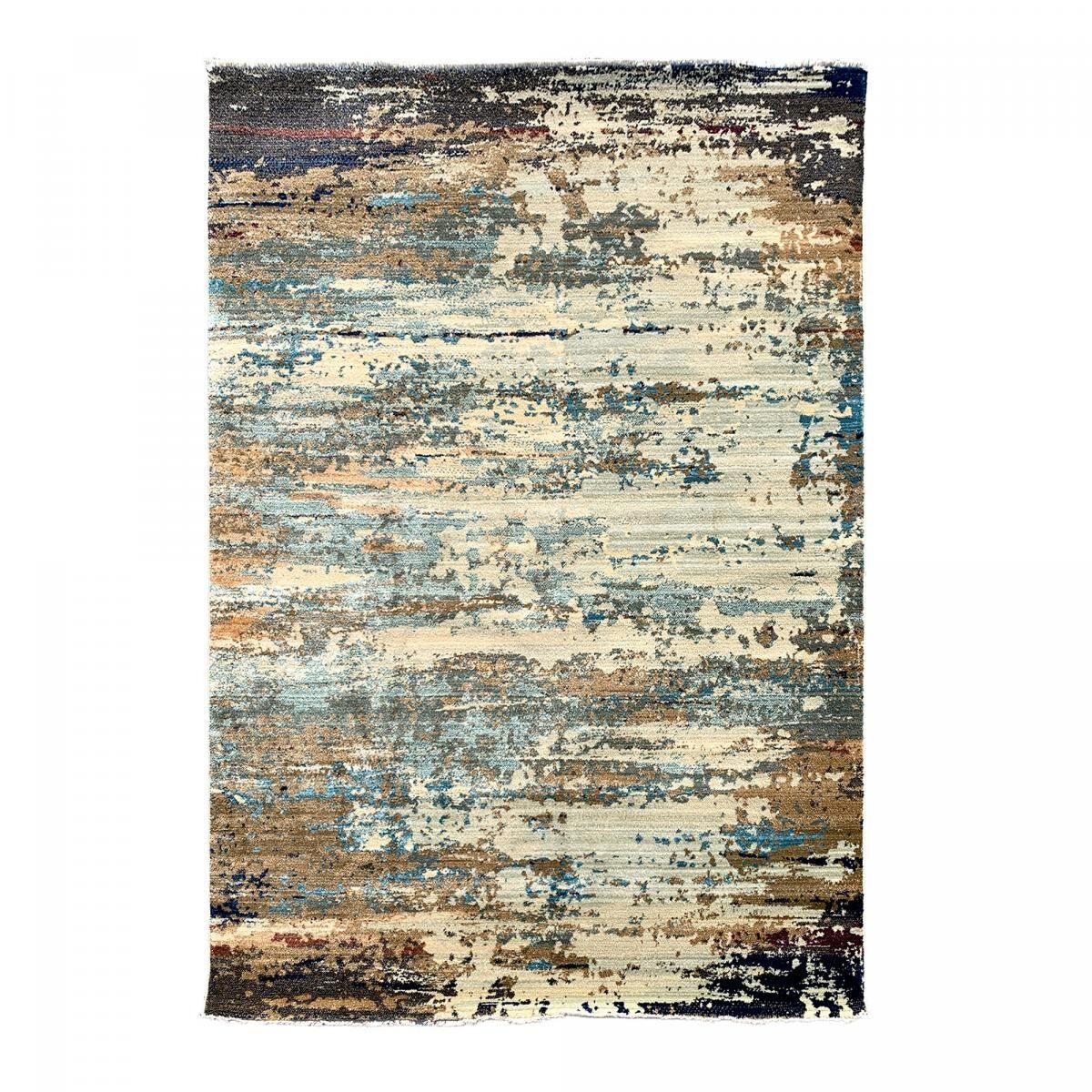 Tappeto d'ingresso 60x110 intrecciato marrone e beige rettangolo motivo astratto DEJO