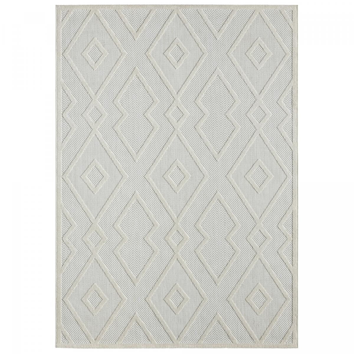 Tappeto kilim 120x170 rettangolare tessuto crema motivo geometrico BOHE