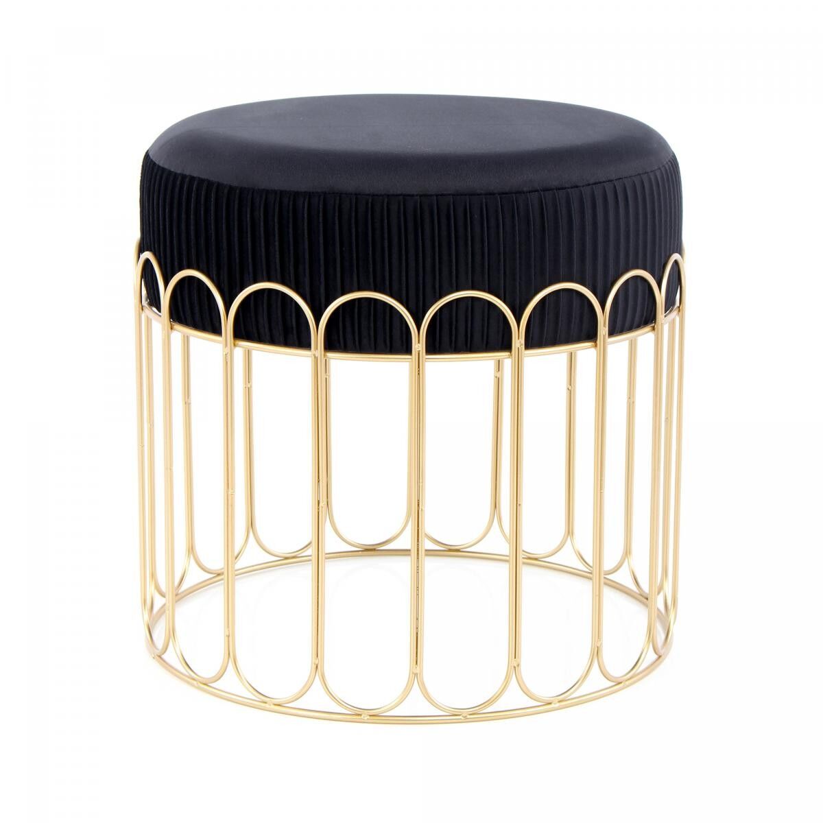 Sgabello GETA semi-artigianale 40x40x39 oro e nero