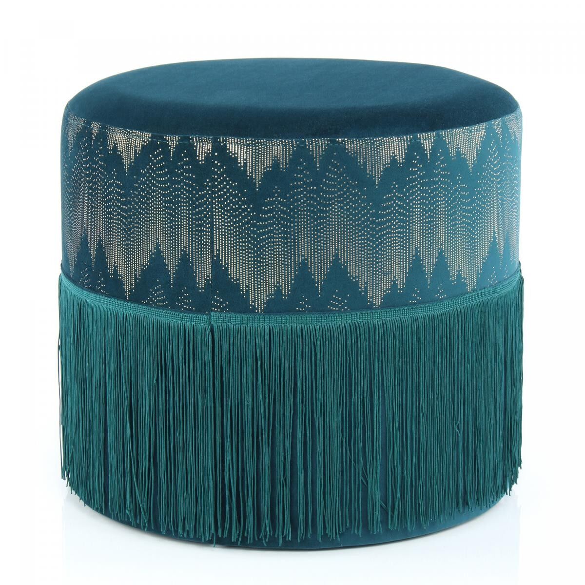 Sgabello PEHA semi-artigianale 41x41x39 petrolio e verde