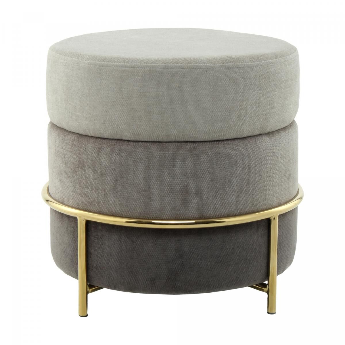 Sgabello/pouf FERI - grigio - 48,5x48,5x46 cm