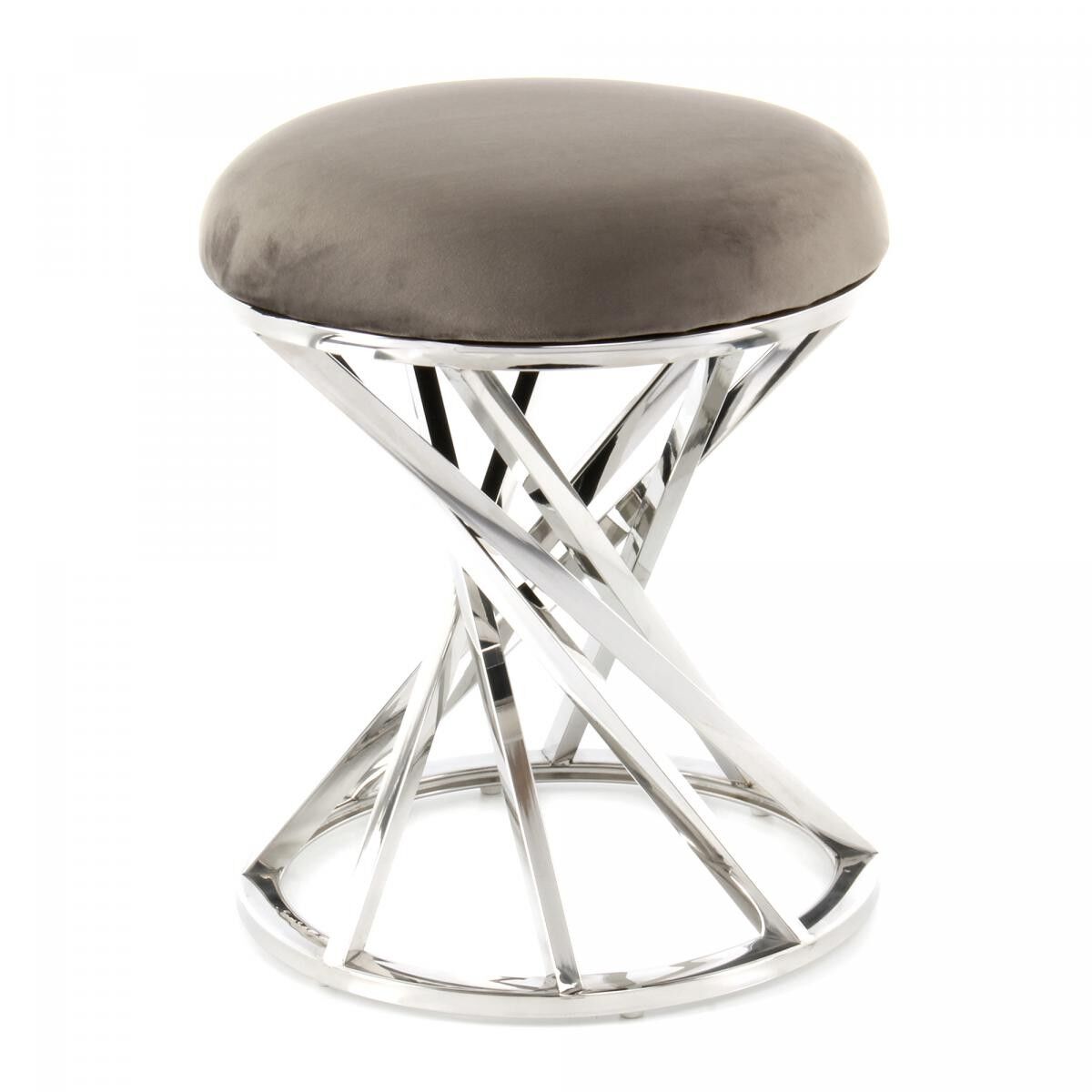 GIVE sgabello in cotone fatto a mano 40x40x49 grigio chiaro e grigio scuro