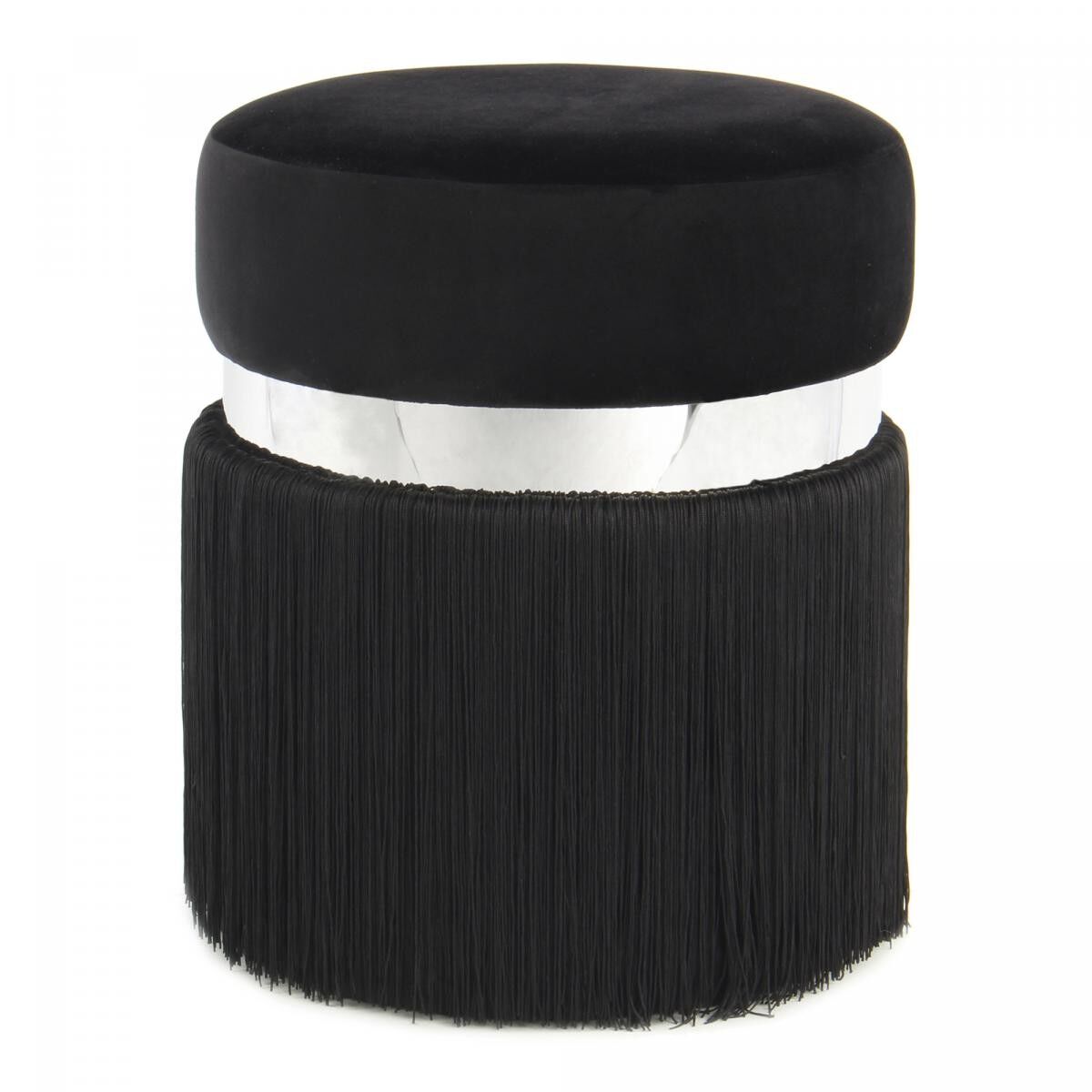 Sgabello JIFE semi-artigianale 38x38x45 nero e grigio