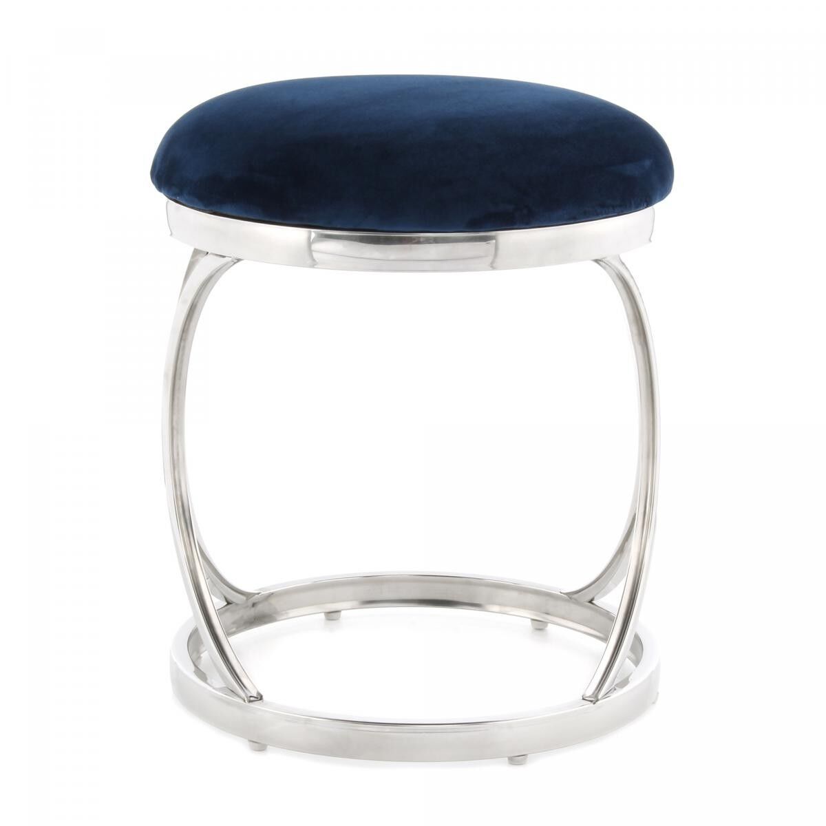 Sgabello in cotone fatto a mano GIDU 40x40x49 blu e grigio