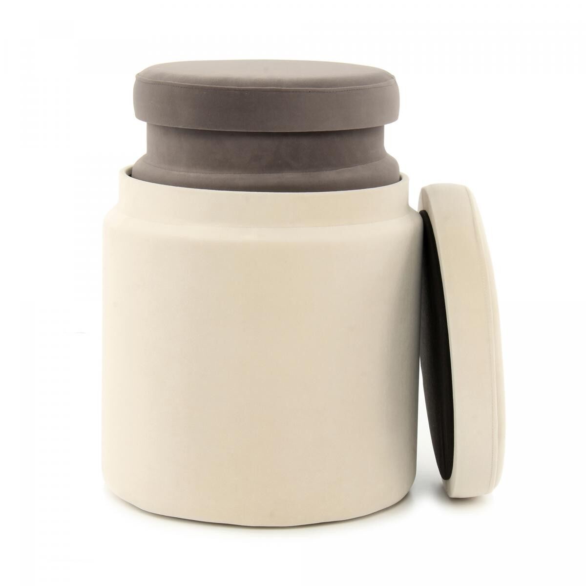 Sgabello semi-artigianale LOTTO DI 2 MAJU 33x33 avorio e tortora