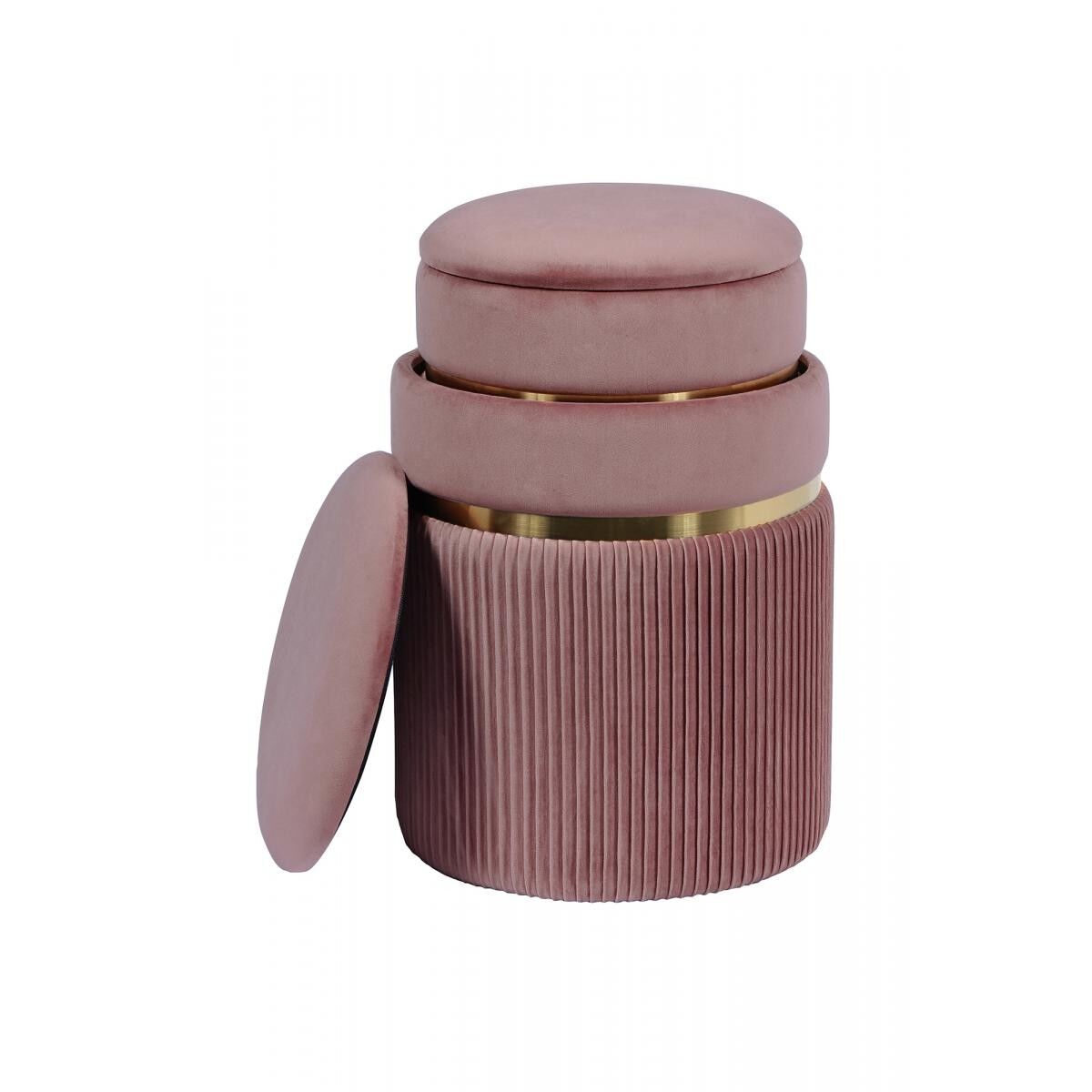 Sgabello semi-artigianale LOTTO DI 2 SOJI 31x31 rosa antico e oro