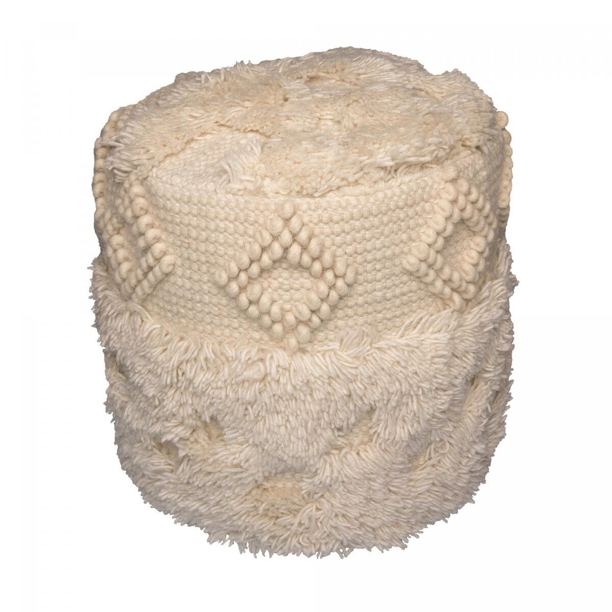 SEDE sgabello semi-artigianale in lana naturale 35x35x35