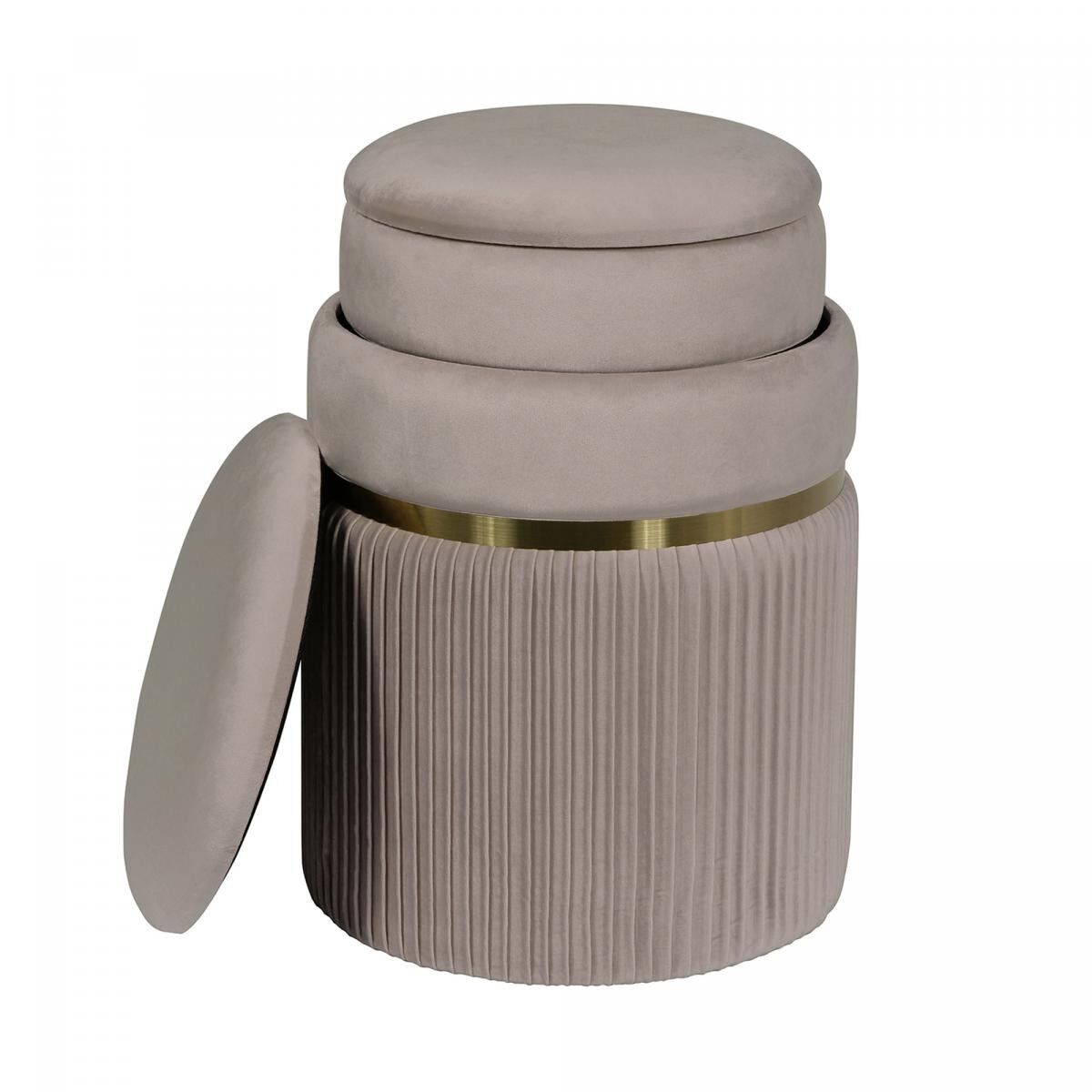 Sgabello semi-artigianale SET DI 2 SOJI 31x31 tortora e oro