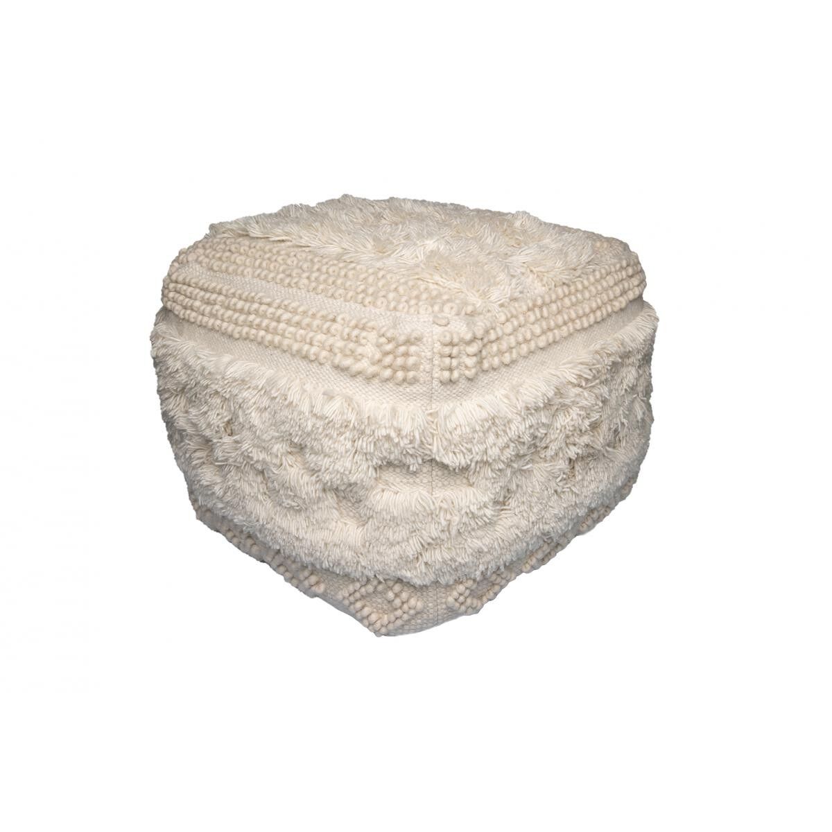 Sgabello/Pouf in lana ROLE - Crema - 50x50x45cm