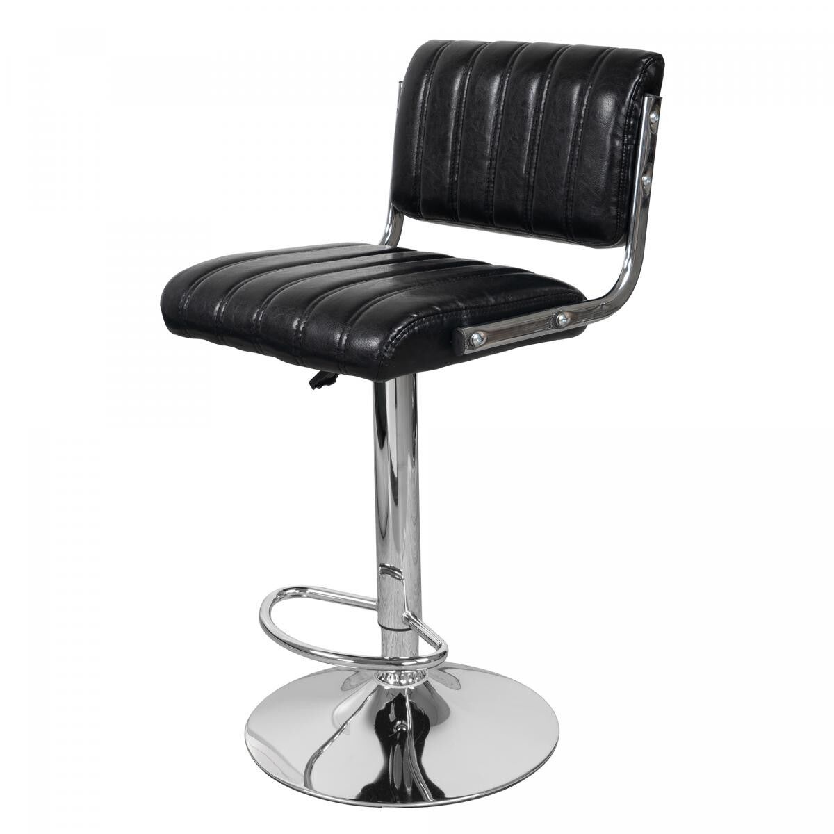 Sgabello da bar semi-artigianale Set di 2 HUNE 43x51,5x109 nero